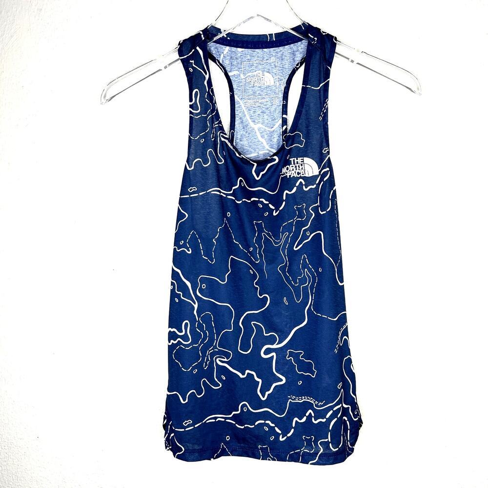 The North Face Sunriser Topographic Printed Racerback Tank Top Reflective XS